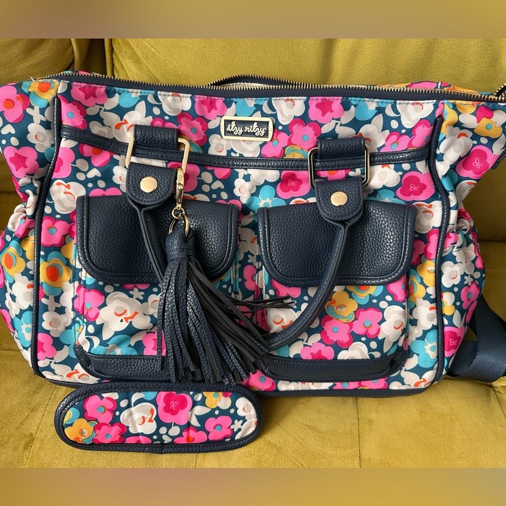 Itzy Ritzy Navy and Pink Floral Baby Bag